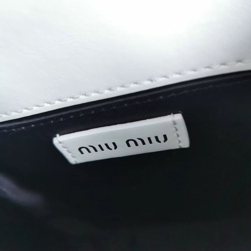 miu miu Matelasse Nappa Leather mini Shoulder Bag 6AH228 white