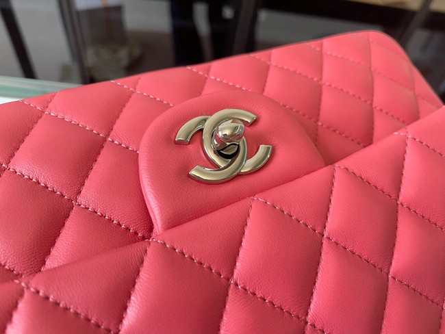 Chanel classic handbag Lambskin&silver Metal 01112 pink