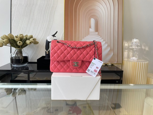 Chanel classic handbag Lambskin&silver Metal 01112 pink