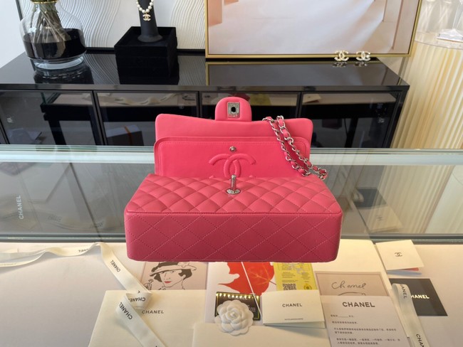 Chanel classic handbag Lambskin&silver Metal 01112 pink