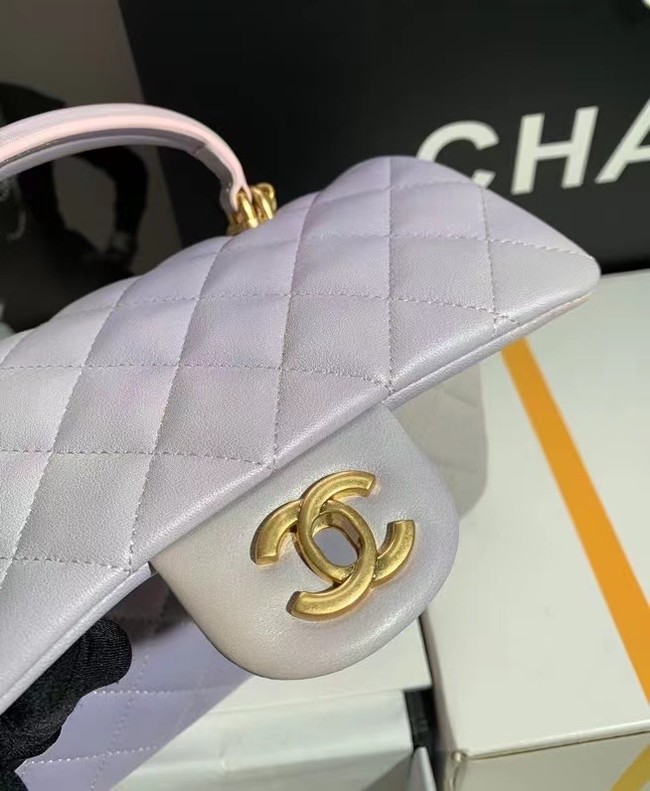 CHANEL mini flap bag with top handle AS2431 rainbow