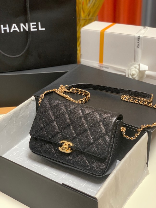 Chanel Grained Calfskin Shoulder Bag AS3103 BLACK