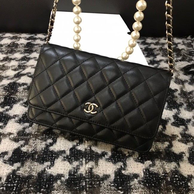 Chanel Lambskin Flap Shoulder Bag CC33814 black