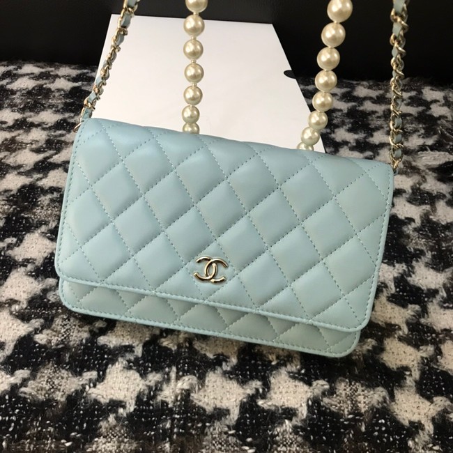 Chanel Lambskin Flap Shoulder Bag CC33814 light blue