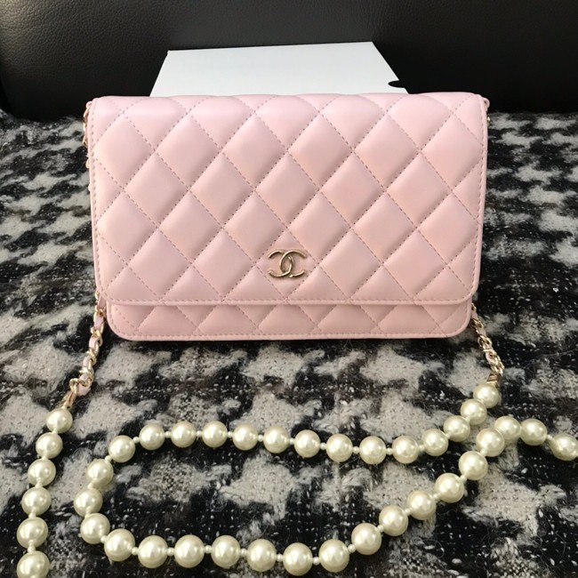 Chanel Lambskin Flap Shoulder Bag CC33814 pink