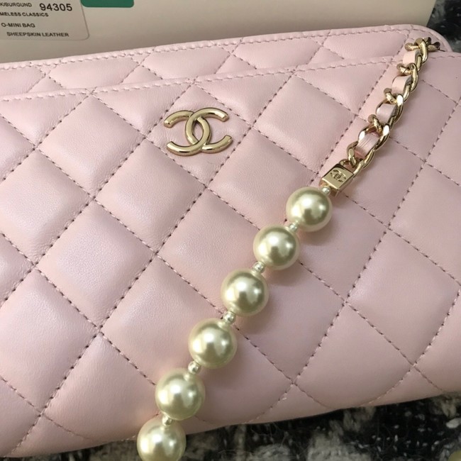 Chanel Lambskin Flap Shoulder Bag CC33814 pink