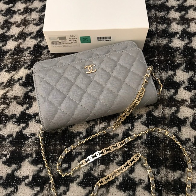 Chanel WOC Original Caviar Leather Flap cross-body bag CC33815 grey