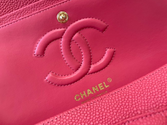 Chanel classic handbag Grained Calfskin&gold Metal 01112 red