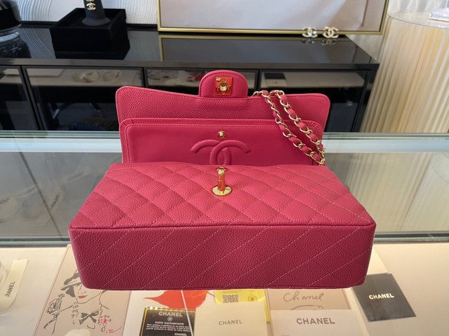 Chanel classic handbag Grained Calfskin&gold Metal 01112 red