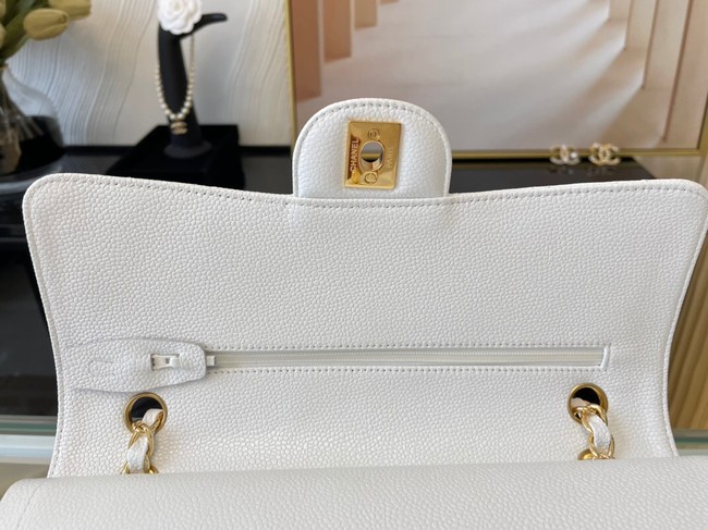 Chanel classic handbag Lambskin&gold Metal 01112 white