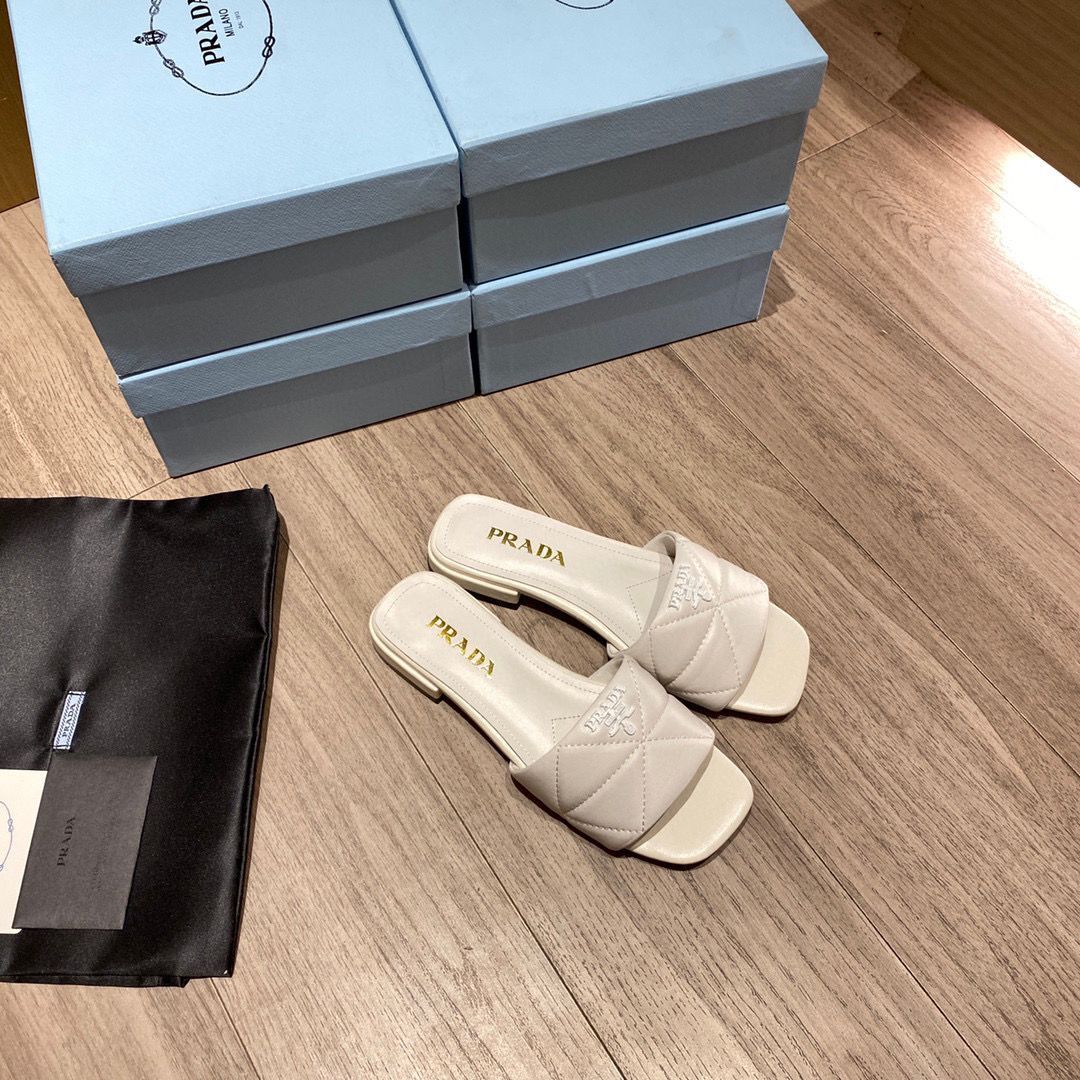 Prada Slippers Shoes PD56902 White