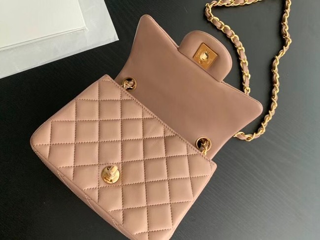 Chanel Flap Lambskin Shoulder Bag AS1115 Taupe