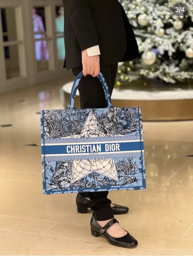 DIOR BOOK TOTE Embroidery C1287-23 blue