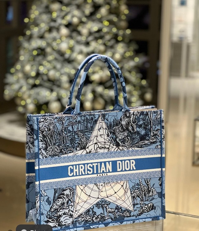 DIOR BOOK TOTE Embroidery C1287-23 blue