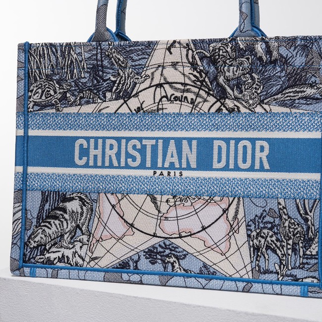 DIOR BOOK TOTE Embroidery C1287-23 blue