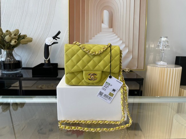 Chanel MINI Flap Bag Original Sheepskin Leather 1115 Lemon