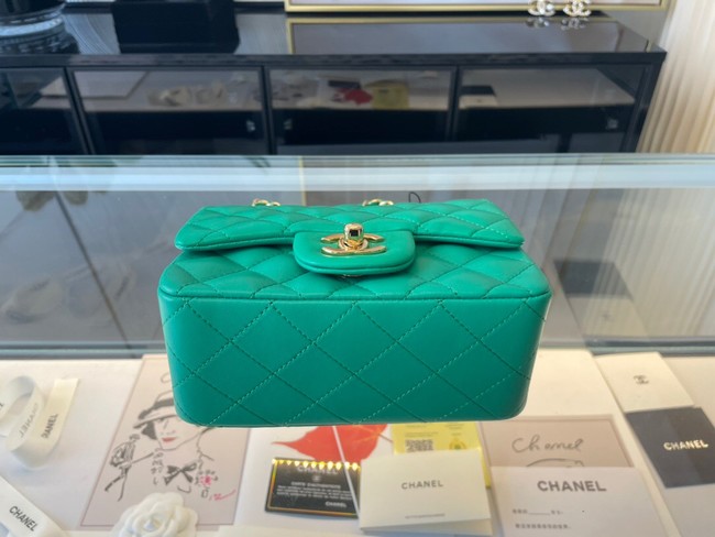 Chanel MINI Flap Bag Original Sheepskin Leather 1115 green