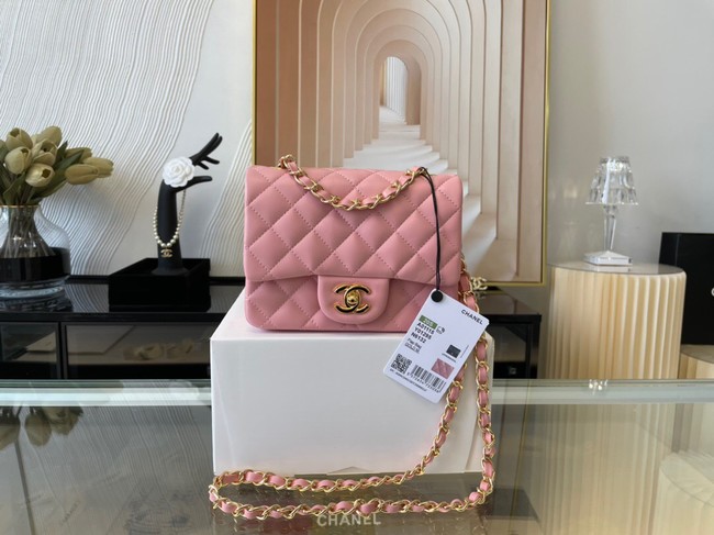 Chanel MINI Flap Bag Original Sheepskin Leather 1115 pink