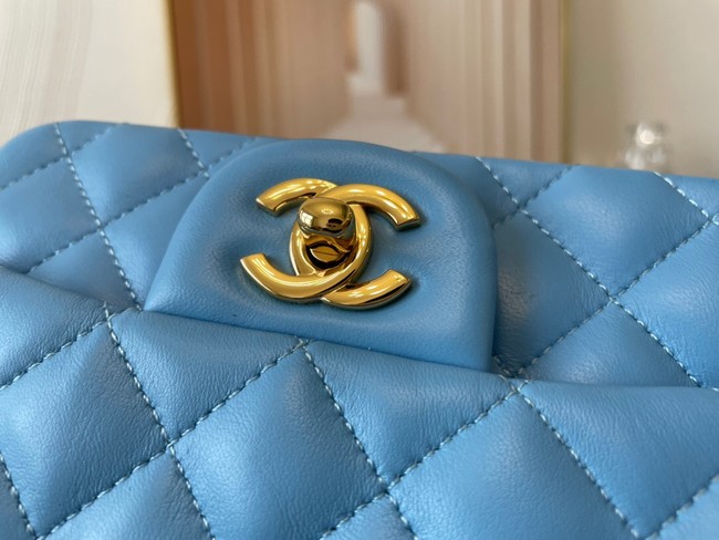 Chanel MINI Flap Bag Original Sheepskin Leather 1115 sky blue