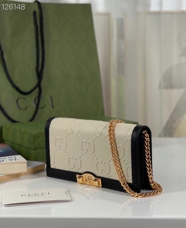 Gucci GG wallet with chain 676155 white