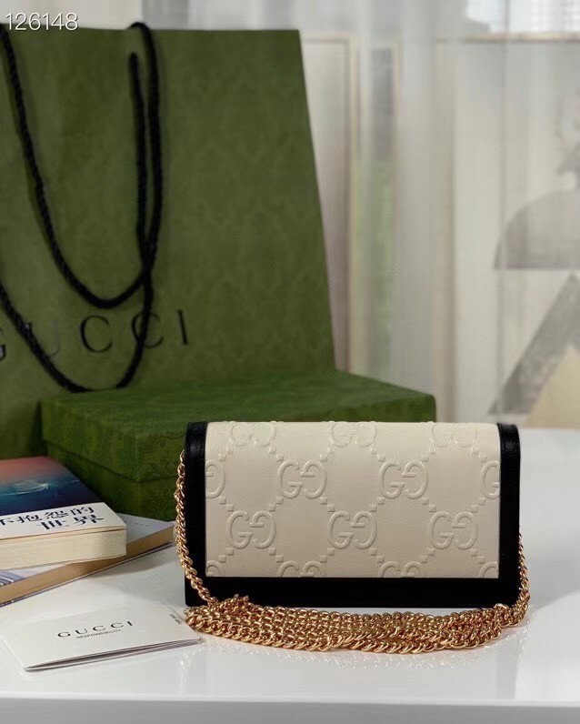 Gucci GG wallet with chain 676155 white