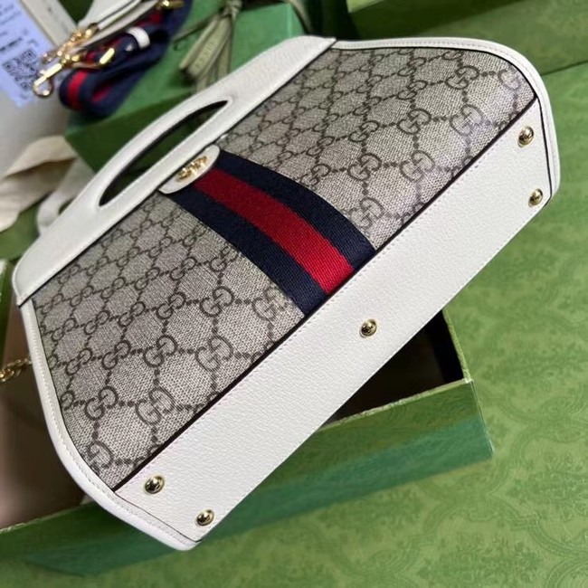 Gucci Ophidia small tote with Web 693724 white