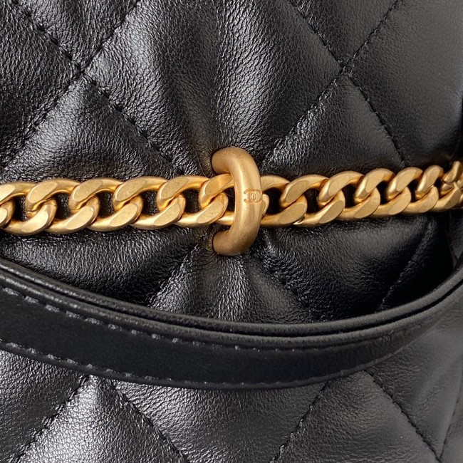 Chanel Drawstring Bag & Gold Metal AS3116 black