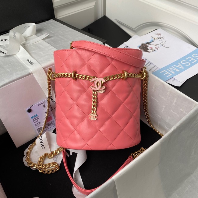 Chanel Drawstring Bag & Gold Metal AS3116 pink