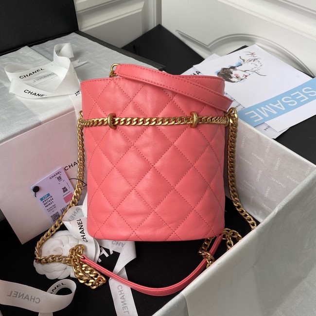 Chanel Drawstring Bag & Gold Metal AS3116 pink