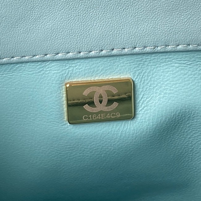 Chanel Drawstring Bag & Gold Metal AS3116 sky blue