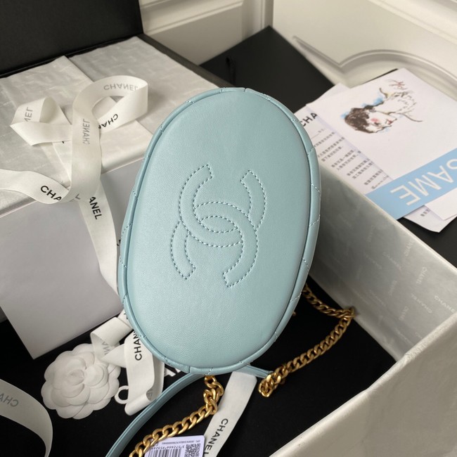 Chanel Drawstring Bag & Gold Metal AS3116 sky blue