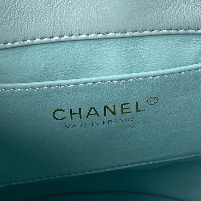 Chanel Drawstring Bag & Gold Metal AS3116 sky blue