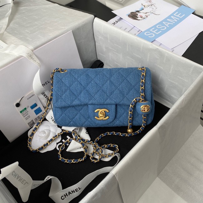 Chanel Flap denim Shoulder Bag AS1116 blue