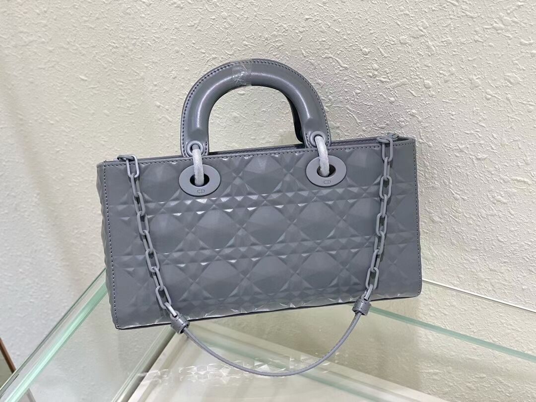 MEDIUM LADY DIOR BAG Cannage Lambskin C2811 gray