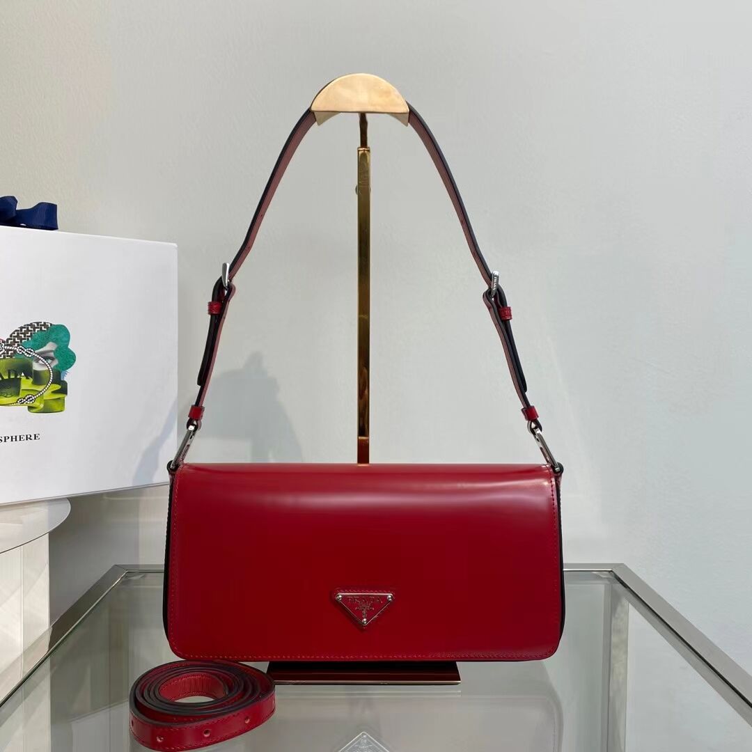 Prada Brushed leather Femme bag 1BD323 red