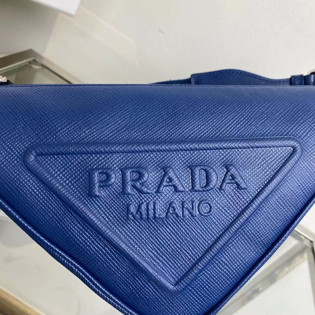 Prada Leather Triangle shoulder bag 2EV055 blue