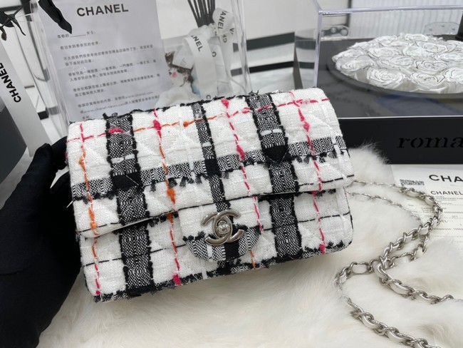 CHANEL Tweed Braided Sheepskin & Ruthenium-Tone Metal AS01116-2 black&white