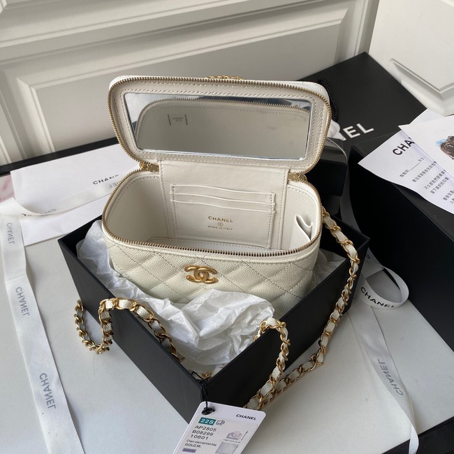 CHANEL HANDBAG Gold-Tone Metal AP2805 WHITE