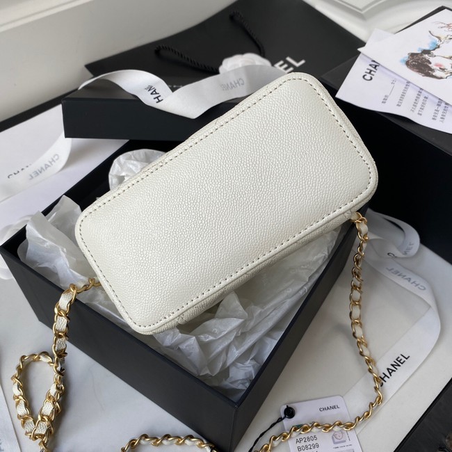 CHANEL HANDBAG Gold-Tone Metal AP2805 WHITE