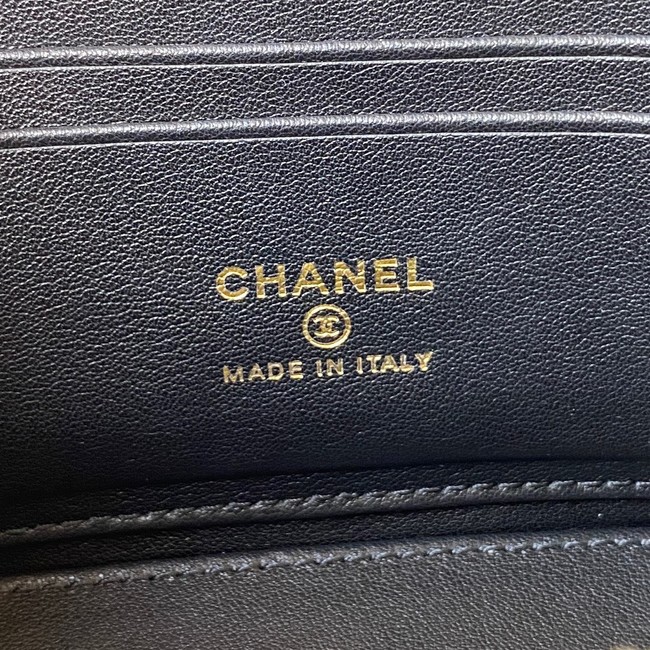 CHANEL HANDBAG Gold-Tone Metal AP2805 black