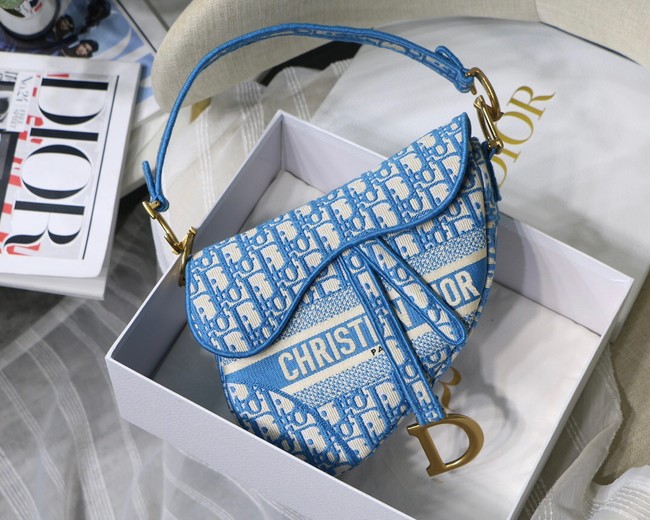 Dior SADDLE BAG CANVAS M0446 blue