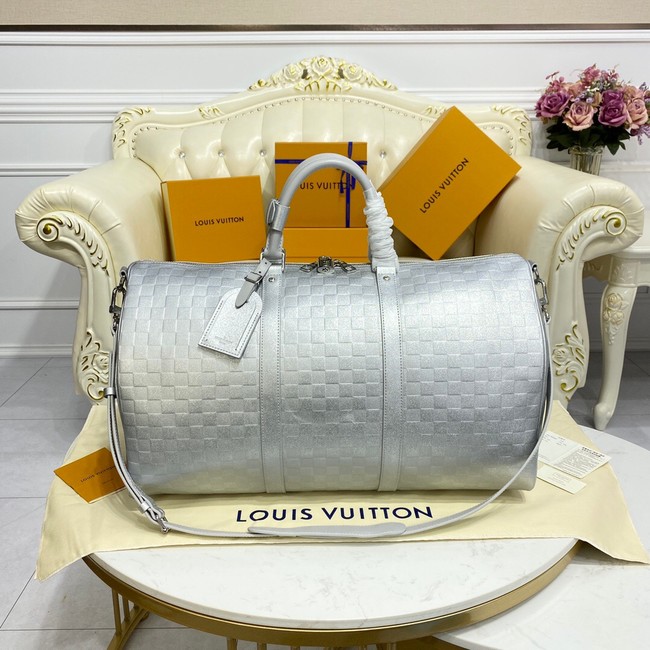 Louis Vuitton KEEPALL BANDOULIERE 55 M58041 silver