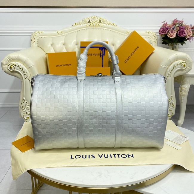 Louis Vuitton KEEPALL BANDOULIERE 55 M58041 silver