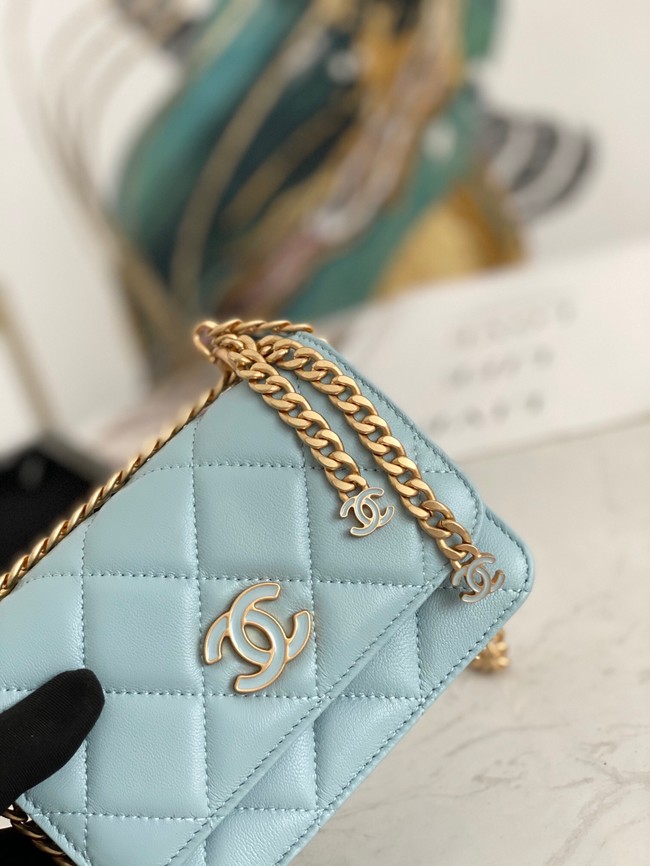 Chanel Flap Lambskin small Shoulder Bag 81185 light blue