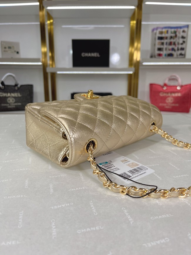 Chanel Flap Lambskin Shoulder Bag A01116 gold