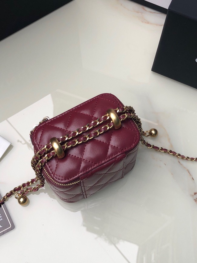 Chanel mini Shoulder Bag Lambskin & Gold-Tone Metal AP2292 Burgundy