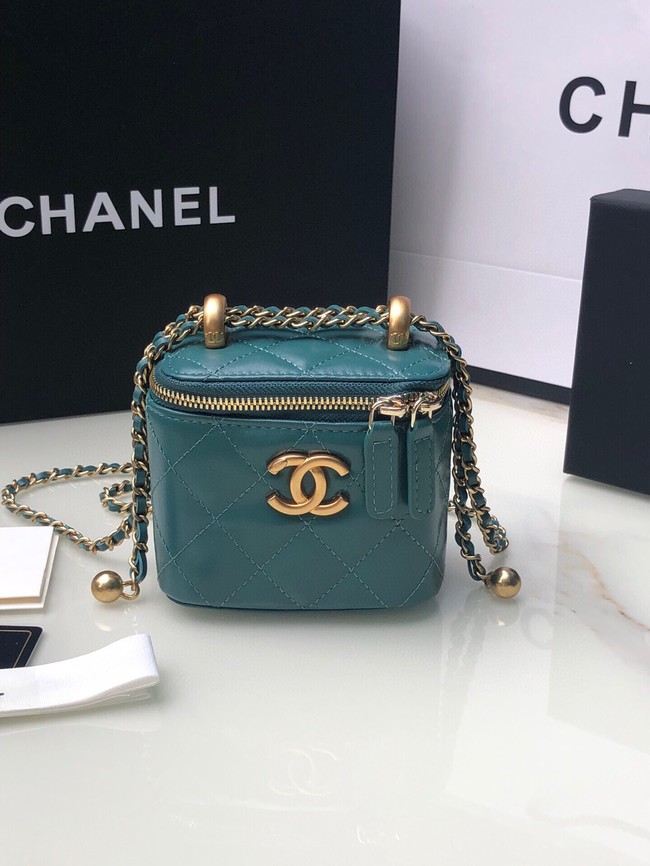 Chanel mini Shoulder Bag Lambskin & Gold-Tone Metal AP2292 blue