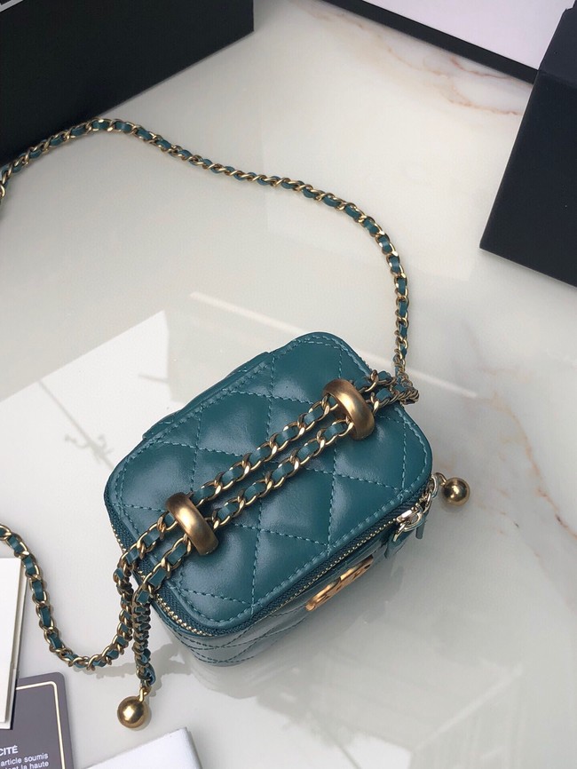 Chanel mini Shoulder Bag Lambskin & Gold-Tone Metal AP2292 blue