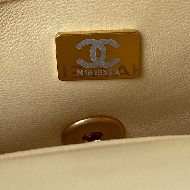 Chanel Flap Lambskin mini Shoulder Bag AS3113 light yellow