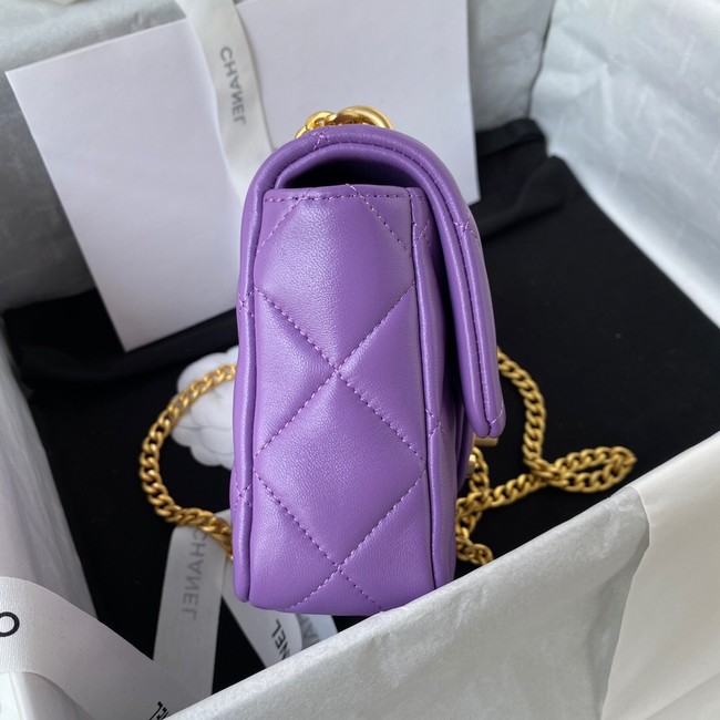 Chanel Flap Lambskin mini Shoulder Bag AS3113 purple